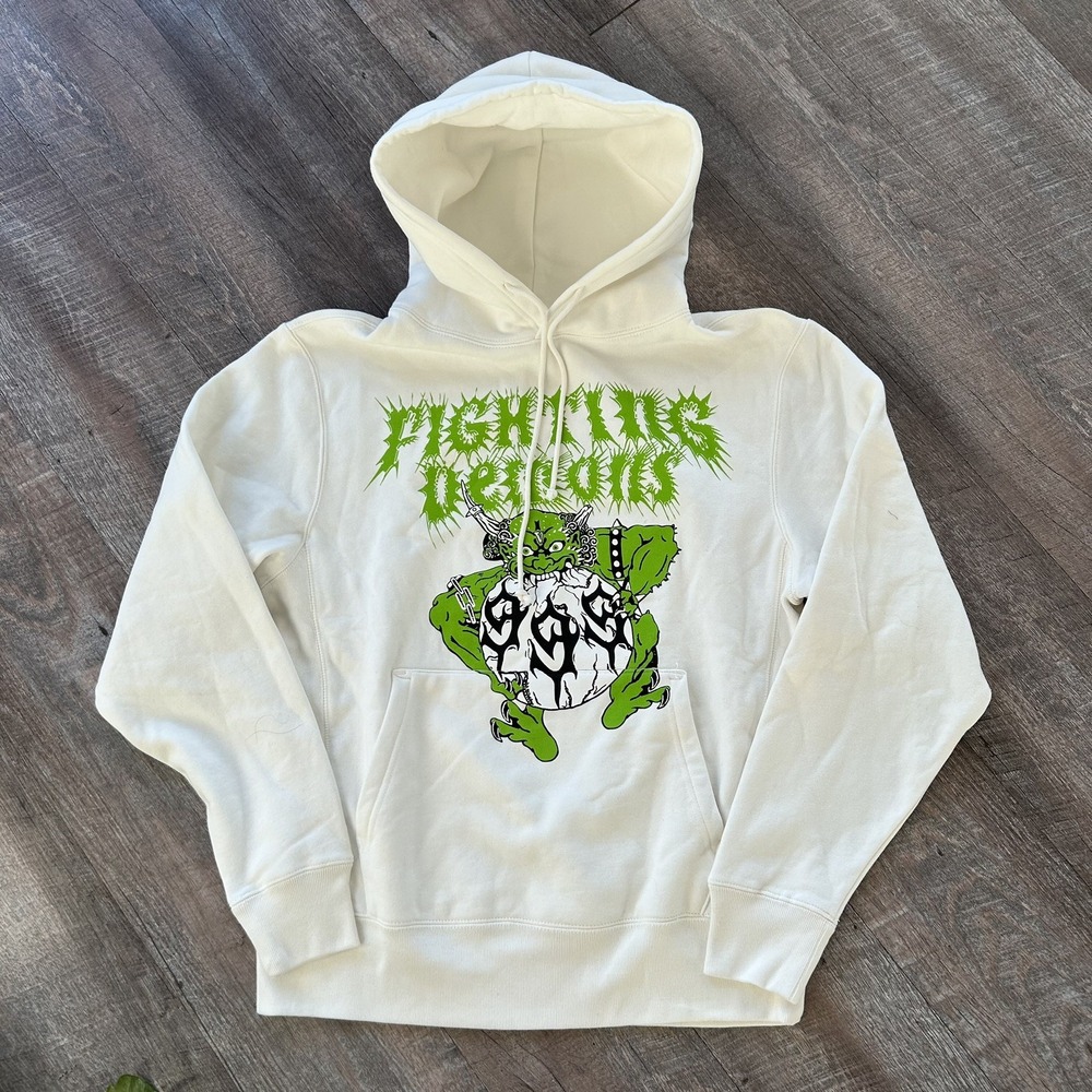Vlone x Juice WRLD Hoodie Mens Medium White Green Fighting Demons 999 V Graphic